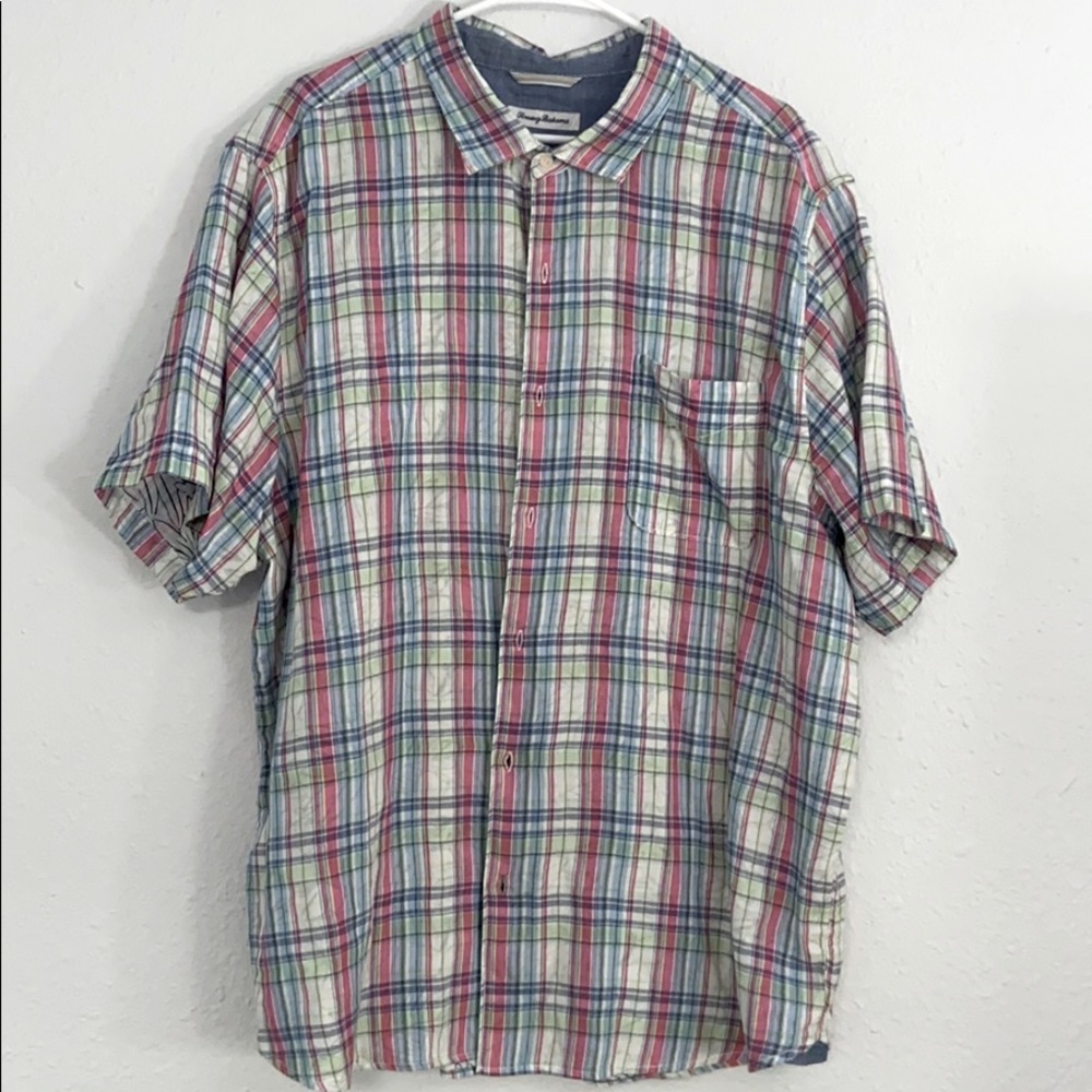 Tommy Bahama XXL Plaid Cotton Shirt